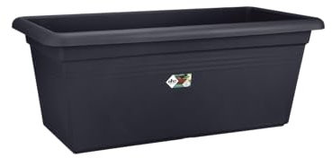 Elho Green Basics Garten Xxl 100 - Übertopf für Außen - Ø 96 x H 39.5 - Living Schwarz