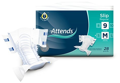 Attends Slip Regular 9M, Einmalslip, bei starker Inkontinenz, Größe M, 4 x 28 St