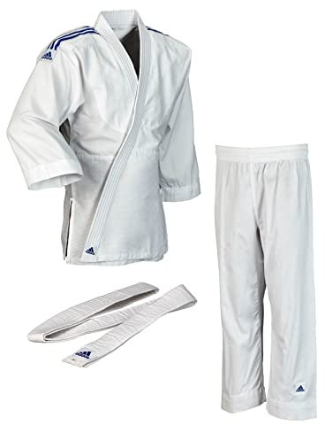 adidas Kinder Judo Anzug Evolution (inkl. Gürtel), Weiß (Brilliant white), 130/140, J250E