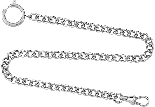 Gotham Stainless Steel Pocket Watch Chain Fob Curb Link 14 # GWCSTLCHAIN