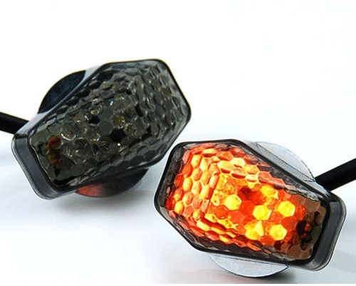 15 Amber LED Flush Mount Smoke Turn Signal Indicator Blinker Light Universal For Motorcycle Sport Street Racing Bike