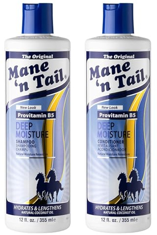 Mane 'n Tail Deep Moisture Retention Treatment Shampoo & Conditioner Twin Pack, Hydrates and Lengthens, Provitamin B5, 355 ml (Pack of 1)