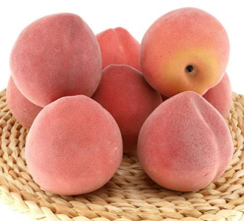Gresorth 6 Stück Künstliche Lebensechte Rot Pfirsich Deko Gefälschte Früchte Obst Party Festival Dekoration
