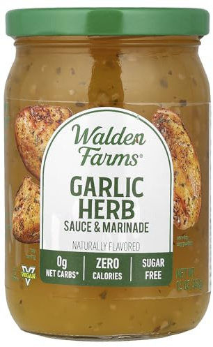 Walden Farms Pasta Sauces, 12 oz, Garlic/Herb, 6-Unit