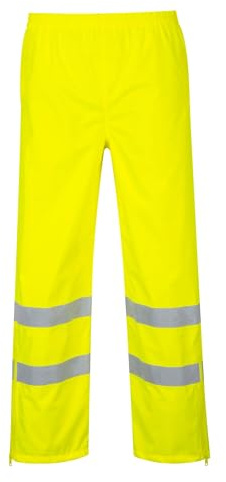 Portwest Pantalón De Alta Visibilidad Transpirable, Tamaño: L, Color: Amarillo, S487YERL