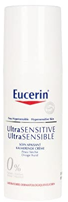 Eucerin UltraSensitive Soothing Care Day Cream (Dry Skin) 50ml, Face Cream for Sensitive and Hypersensitive Skin, Irritation Relief Face Moisturiser, Fragrance-Free