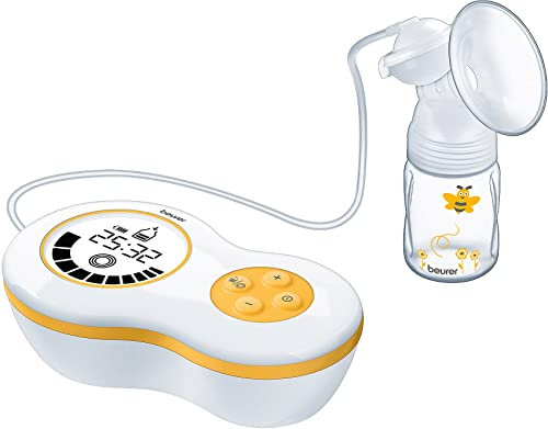 Beurer BY 40 elektrische Milchpumpe mit Stimulationsmodus und Memory-Funktion, inkl. Avent- und NUK-Adapter