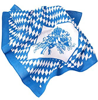 Bavariashop Baumwolltuch Bayern, Trachtenhalstuch, Einsteck-oder Schnupftabaktuch