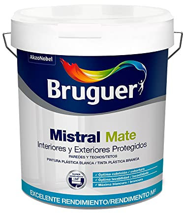 Bruguer 5056360 Pintura PLÁSTICA EXT-INT Mistral 4 L, Negro