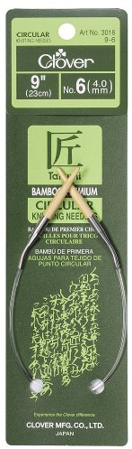 Bamboo Circular Knitting Needles Takumi, 9-Inch Size 6