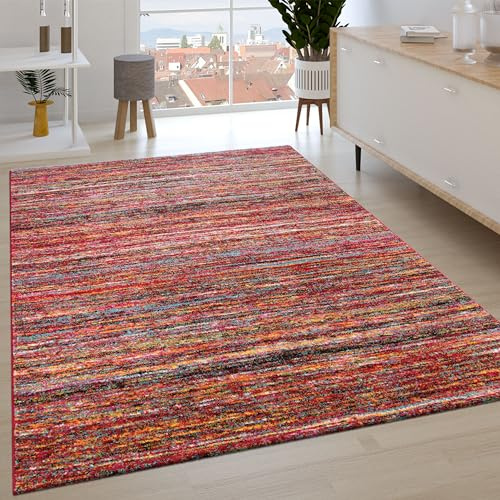 Paco Home Teppich Wohnzimmer Schlafzimmer Kurzflor Ethno Design Geometrisches Muster Rauten Motiv Moderne Deko, Grösse:200x290 cm, Farbe:Bunt