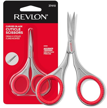 Revlon Cuticle Scissors, Ultra-Fine Stainless Steel Curved Blade for Neat Cuticles and Hangnail Trimming, Tool for Safe Cuticle Nail Care, 1 count