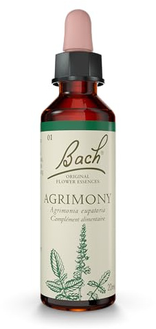 FLEURS DE BACH ORIGINAL - Agrimony No 1 - Pour plus de sincérité - Aide à ne plus cacher ses sentiments - Élixir floral naturel pour le bien-être émotionnel - Compte-Gouttes 20ml - Vegan
