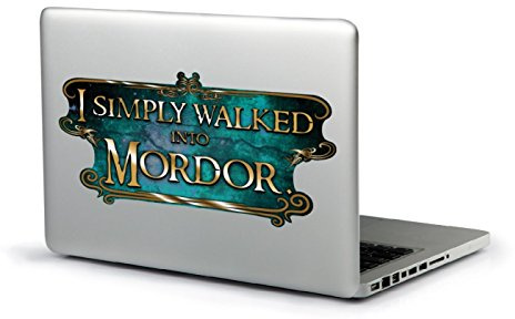 I Simply Walked Into Mordor Laptop-klistermärke (blågrön) klistermärke