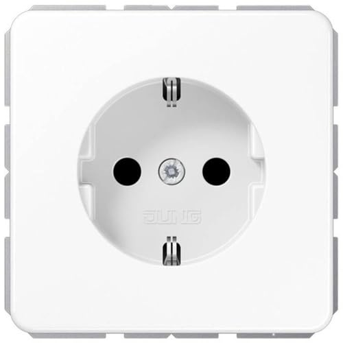 Jung Schuko Steckdose 16 A 250 V ohne Befestigungskrallen Serie CD Alpinweiß, 1 Stück, CD 1520 N WW