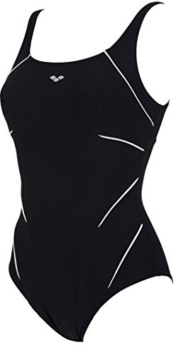 ARENA w Jewel One Piece Maillot de Bain Femme, Black/White, FR : XL (Taille Fabricant : 44)
