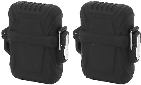 2-pack Cigarettfodral, Vattentätt Tändfodral Plast Svart Förseglad Tändare Organizer Ficka Tändare Behållare Tändare Skyddshållare Skydd för Utomhuscamping Vandringsresor