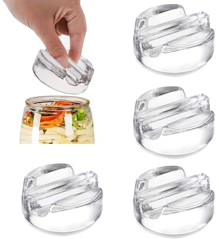 HXXWEUS Pesos de Fermentación, 4 Piezas Pesas de Fermentación, Pesas para Tarros de Conserva de Pepino, Pesos de Fermentación Peso Diámetro 7 cm, Pesas de Vidrio de Fermentación para Fermentar