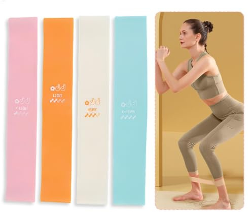 JYNXOR 4 Pcs Elastique Musculation Set, 4 Niveaux de Résistance, Bande de Resistance Musculation, Élastique Sport Bande, Fitness Elastic Band, Resistance Bandes Pilates Yoga Exercice Sangle Fitnesse