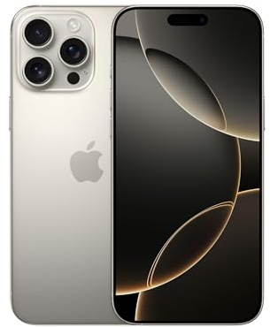 Apple iPhone 16 Pro Max 1 TB: 5G Mobile phone with Apple Intelligence, Camera Control, A18 Pro Chip and a Huge Leap in Battery Life. Works with AirPods; Natural Titanium (Renewed)