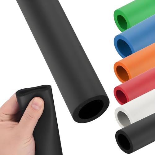 Tubo In Gommapiuma ID 18 22 25 28 32 mm Schiuma Tubi, Gomma Isolamento Tubo Rivestimento, Maniglia Impugnatura Protezione, Tubolare In Schiuma Per Palestra(Nero,ID 25mm*T 5mm*100cm)