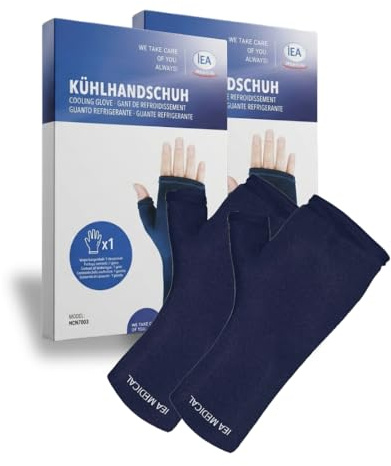 IEA Medical Guante de refrigeración gel mano muñeca 360, hielo lesiones | Tendinitis, hinchazón, recuperación – reutilizable, congelador, dedos, uñas