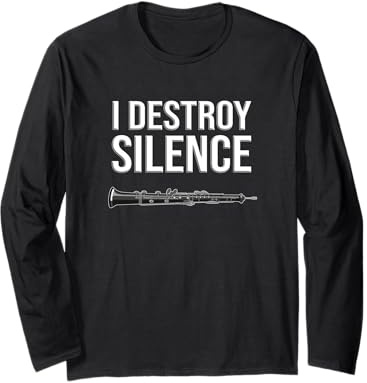 Oboe - Distruggo Il Silenzio, Divertente Regalo Oboist, Divertente Oboe Maglia a Manica
