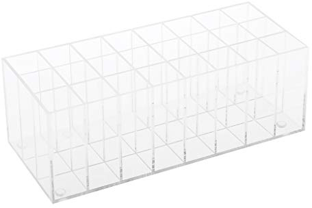 Soporte organizador de 24 ranuras para pintalabios y máscara