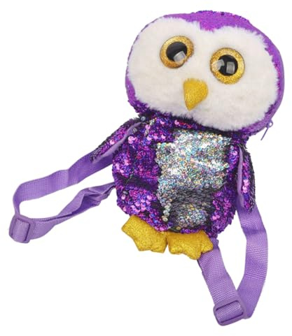 TOYANDONA Pailletten Schultasche Rucksack Mit Eulen Motiv Leicht Verstellbar Robuster Metallreißverschluss Kinder Tagesrucksack Für Kindergarten Und Ausflüge
