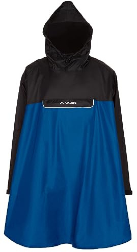 VAUDE Valero Poncho, Regenponcho mit Ärmeln, wasserdicht und winddicht, blue, XL