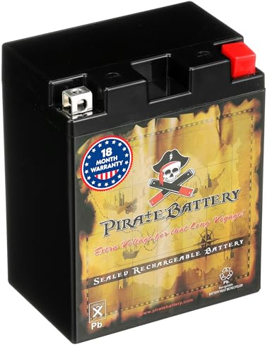Pirate Battery 14AHL-BS Maintenance-Free, 210CCA, 12V 14Ah Battery Replacement for ATV, Motorcycle, Jet Skis, Scooter, UTV, and More - Nut and Bolt (T3) Terminal