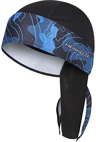 HASAGEI Bandana respirant pour homme et femme - Bonnet de sport - Séchage rapide - Foulard sous casque de cyclisme - Foulard d'été - Bonnet de vélo, bleu foncé, taille unique