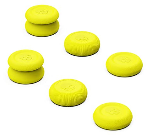 Skull & Co. Skin, CQC und FPS Daumengriff-Set Joystick-Kappe Analog-Stick-Kappe für Steam Deck/Steam Deck OLED und ROG Ally/ROG Ally X - Neon Yellow, 3 Paare(6Stk)