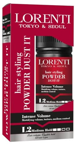 LORENTI TOKYO & SEOUL Powder Wax L2 Mittlerer Halt 20gr | Haarstyling und Volumenpuderwachs mit Matteffekt für Damen und Herren | Hair Styling Texturising Powder | Styling Powder | Texture Powder
