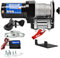 Husar Winch Elektrische Seilwinde 12V, 2000 lbs 907 kg, Drahtseil 15 Meter lang, sehr stark,Kabelgebundene Steuerung, automatische Bremse, Montagesatz - ideal für Quads und ATV/UTV