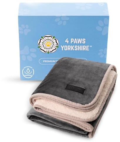 4 PAWS YORKSHIRE Manta 100 % impermeable para perro, 150 x 200 pulgadas, lavable, fácil de limpiar, duradera, suave, para mascotas y cachorros, manta impermeable para proteger tu sofá, cama y coche