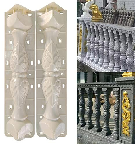 2 stampi per balaustre europee a colonna romana anteriore e posteriore, per cemento, gesso, cemento, plastica, colata, giardino, balcone, piscina, parco recinzione decorazione (tipo 2)