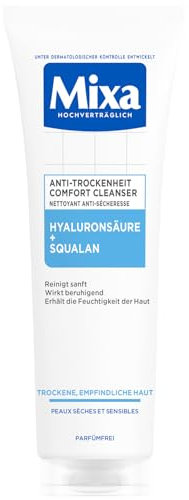 Mixa Anti-Trockenheit Comfort Cleanser, Für trockene und sensible Haut, Mit Salicylsäure und Squalan, Geeignet für Gesicht & Hals, Hypoallergen, 150 ml