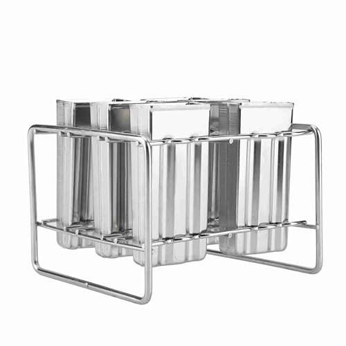 Stampo per Gelato in Acciaio Inossidabile, Resistente Macchina per Cake Pop per Cucina Domestica Fai da Te, 6 Gelati Contemporaneamente, Ripiano Liscio, Chiusura (Doppia