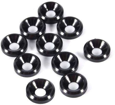 Rondelles Fraisées 10 Pièces, Finition Anodisée Noire, Rondelles à Tête Fraisée M3, Outils de Quincaillerie