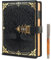 WEMATE Tagebuch mit Schloss und Geschenkbox, A5, 260 Seiten, nachfüllbar, Hardcover Passwort Notizbuch, Vintage Lock Journal, Mädchen, Männer, Studenten, 21,8 x 14,7 cm (Schwarz)