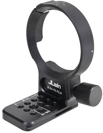 FocusFoto Metal Tripod Collar Mount Ring 60mm for Sigma 24-70mm F2.8 DG DN II & I Art Lens for Sony E-Mount, Bottom with 1/4 & 3/8 Thread Screw Mount Quick-Release Plate for Acra-Swiss Tripod