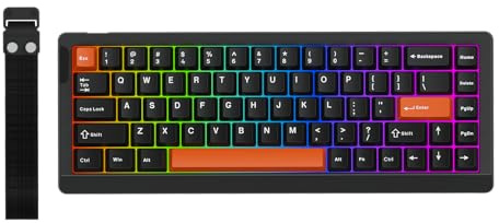 EPOMAKER HE68 Lite Teclado para Juegos con Cable con Hall Effect, Sondeo de 8000Hz y Escaneo de 128KHz, Activación Ajustable, Latencia de 0,125ms, Amortiguación Acústica, Snap Key, A-RGB (Negro Rojo)