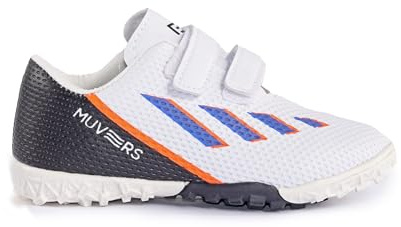 Kids Football Boots Boys & Girls – Astro Turf Trainers, Lightweight & Breathable Sports Shoes for Children, Infants & Juniors (White, Junior 12.5)