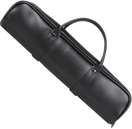 Alipis Estuche para Flauta Negro de Cuero Sintético 16 Compartimentos Bolsa Portátil y Resistente para Almacenamiento y Transporte Adecuado para Músicos en Viaje y Práctica Diaria