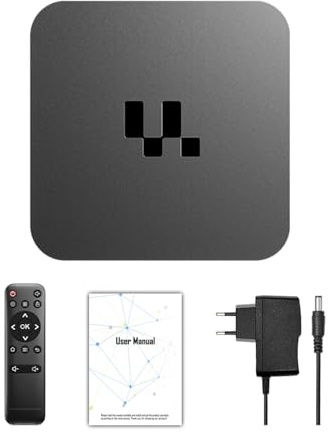Yanmis 4K AndroidTV UHD-strömningsenhet, TV-box med Fyrkärnig Processor, Inbyggd 36 000 Spel, 4K @ 30Hz Upplösning, Muiltmedia Interface & USB 2.0 för Hemmaspel (eukontakt)