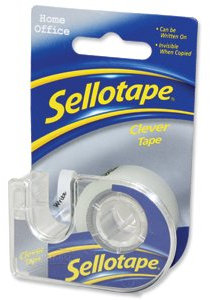 Sellotape Clever Tape Dispenser Roll Write-on Copier-friendly Tearable 18mmx25m Matt Ref 1766010 [Pack 6]