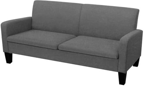 vidaXL Divano a 3 Posti 180x65x76cm Grigio Scuro Sofà Divanetto Letto Poltrona