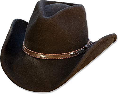 STARS & STRIPES Dallas Hut – Formbarer Western Fedora aus Wollfilz mit Leder-Hutband