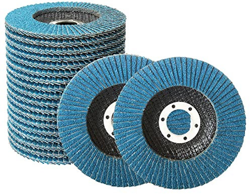 GOYADA 20 Pcs Disque à Lamelle 125mm, Disques Abrasifs à Lamelles Grain 60, Disque de Meulage en Acier, Disque de Décapage pour Enlever Ebavure, Polissage, Rouille, Finition